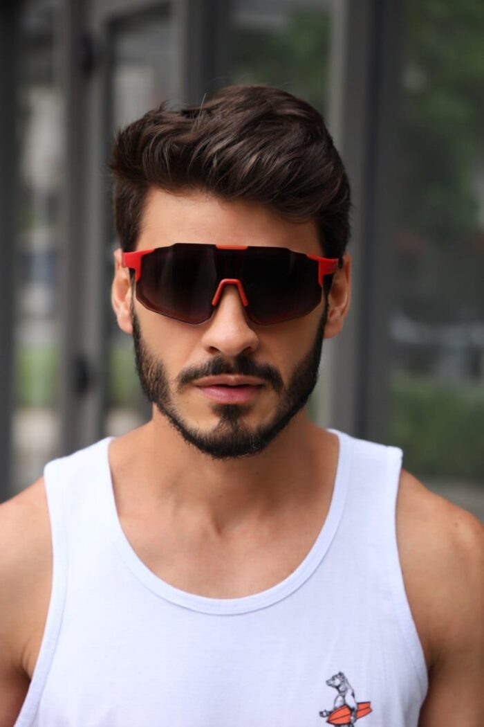 Óculos de Sol Esportivo VRN Roxo Degradê/ Vermelho Preto Com Case Grátis - Imagem 2