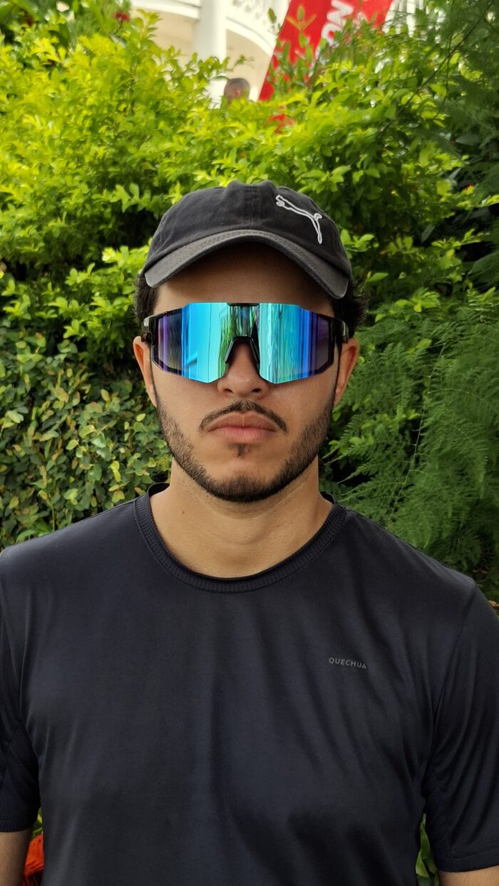 Óculos de Sol Esportivo VRN Roxo Azul/Preto Azul Com Case Grátis - Imagem 2