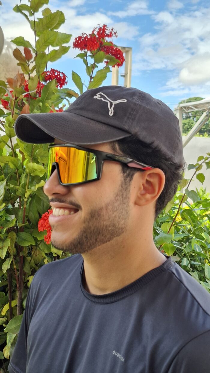 Óculos de Sol Esportivo VRN Azul Amarelo Vermelho/ Preto Vermelho Com Case Grátis