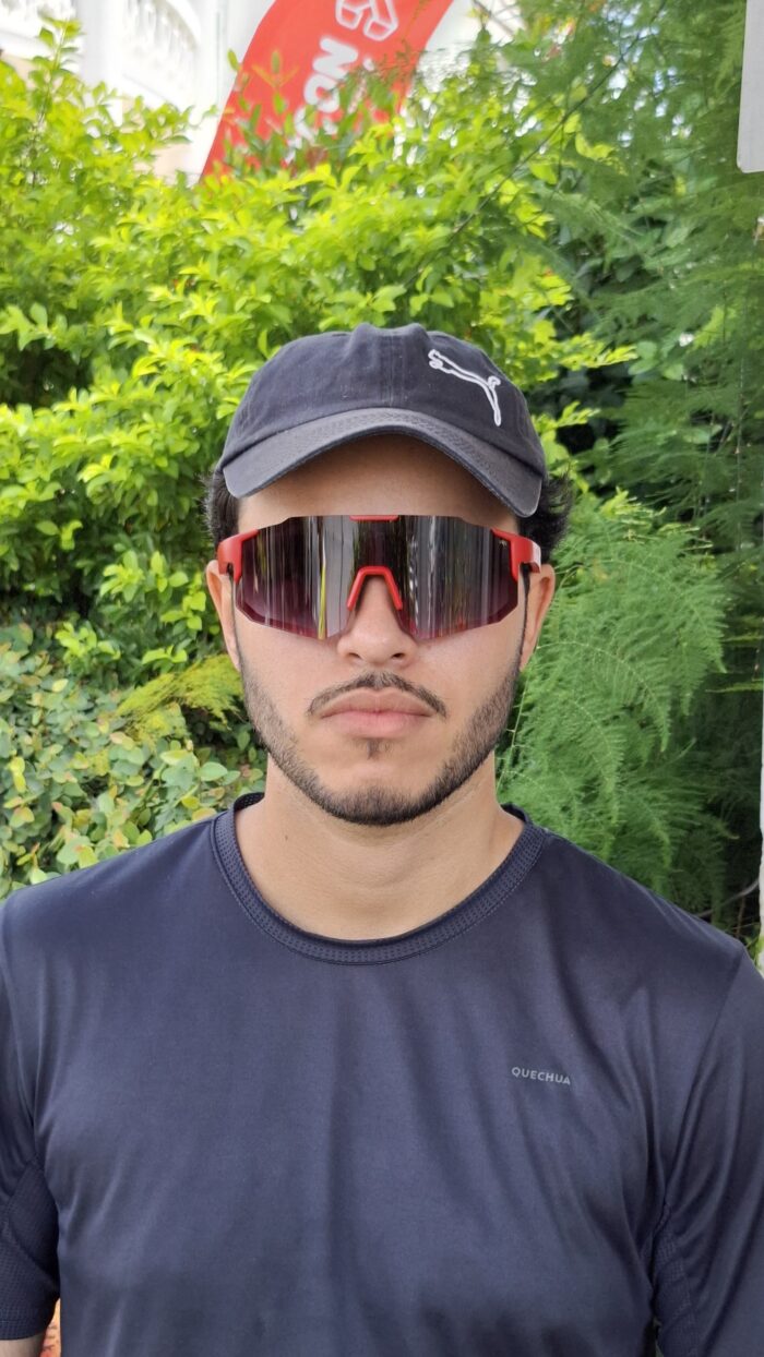 Óculos de Sol Esportivo VRN Roxo Degradê/ Vermelho Preto Com Case Grátis - Imagem 4